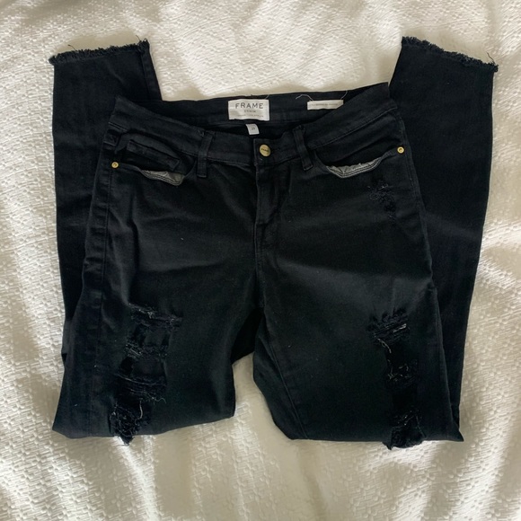 frame black skinny jeans - Picture 3 of 6